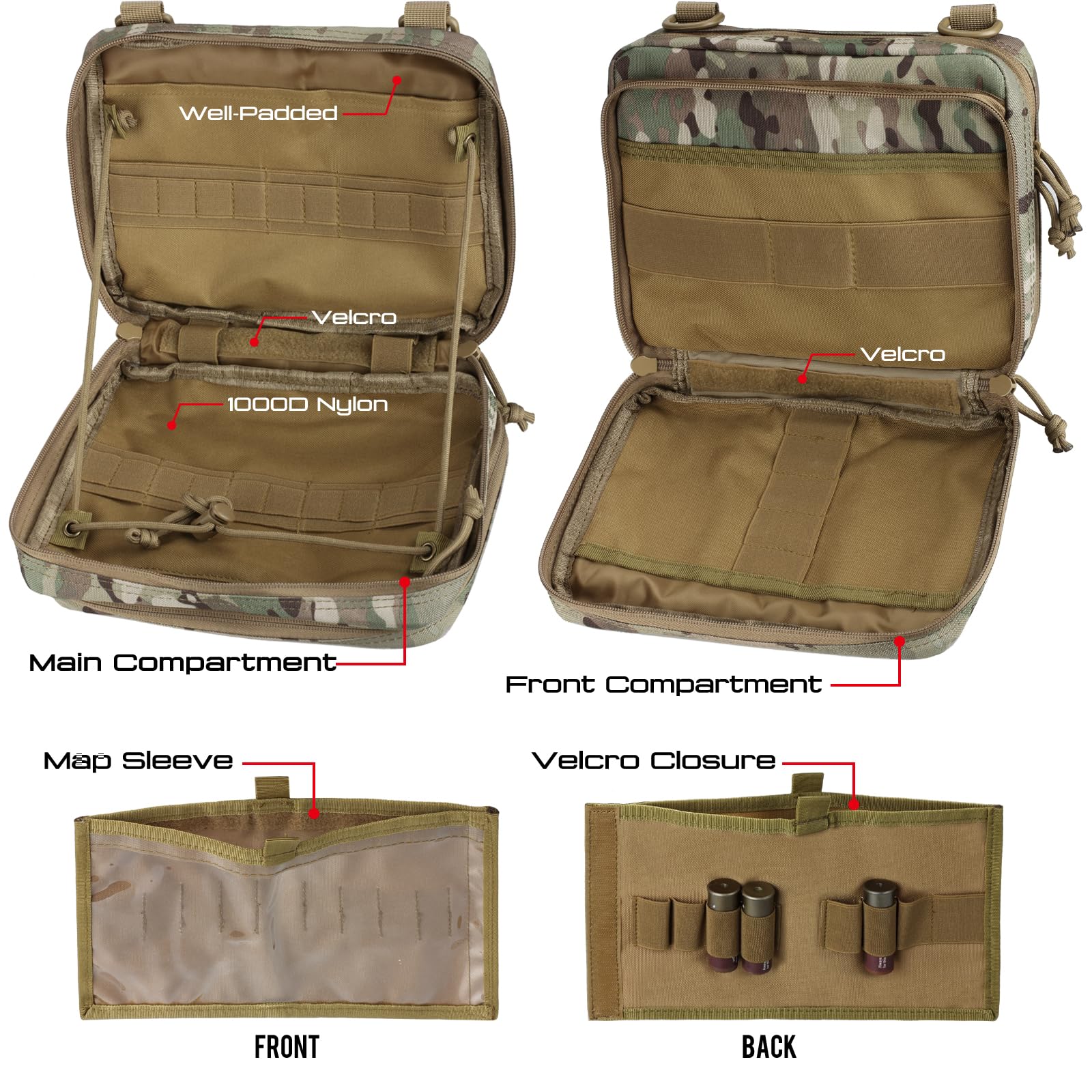 Amazon.co.jp: WYNEX タクティカル大型管理ポーチ 2層デザイン Molle